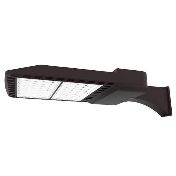 J&H LED 1300-Watt Equivalent Integrated LED Black Outdoor Commercial Area Light with Wall Mount, 18000 Lumens