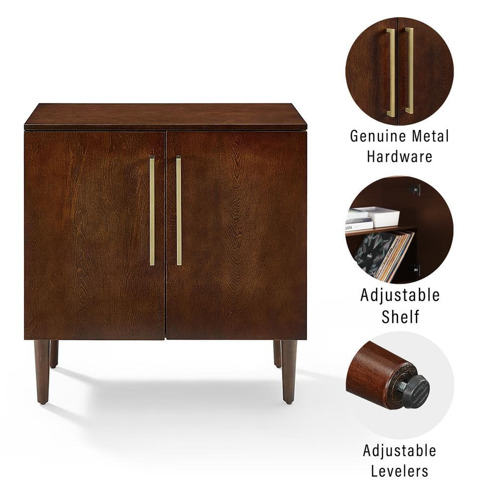 Mid-Century Modern Everett Mahogany Console Cabinet with Storage