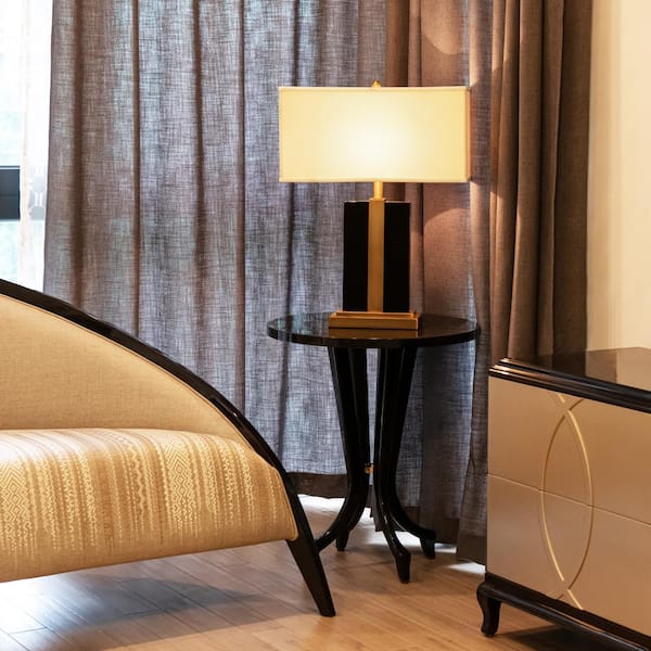 JTH LUXE Verona 22 in. Contemporary Glam Round Accent Wood Side End Table, Espresso Black Birchwood