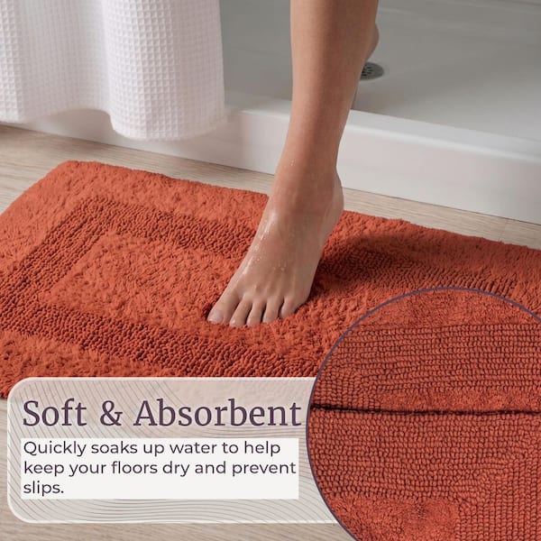 Brick Red 6- Piece Cotton Bathroom Mat Set