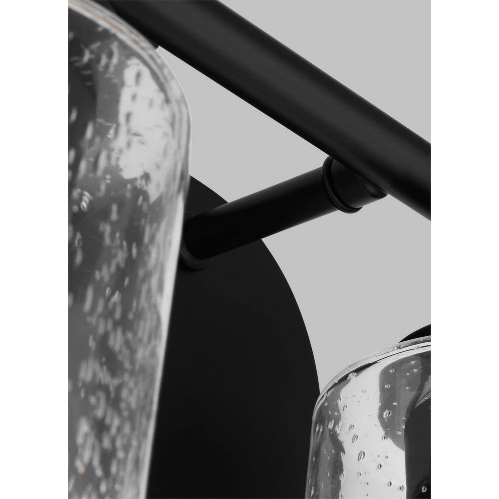 Oslo Midnight Black 2-Light Vanity with Clear Seeded Glass