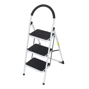Anti-Slip 3-Step Ladder Folding light-weight Steel Step Stool Reach 4 ft. Platform 330 lbs. Capacity