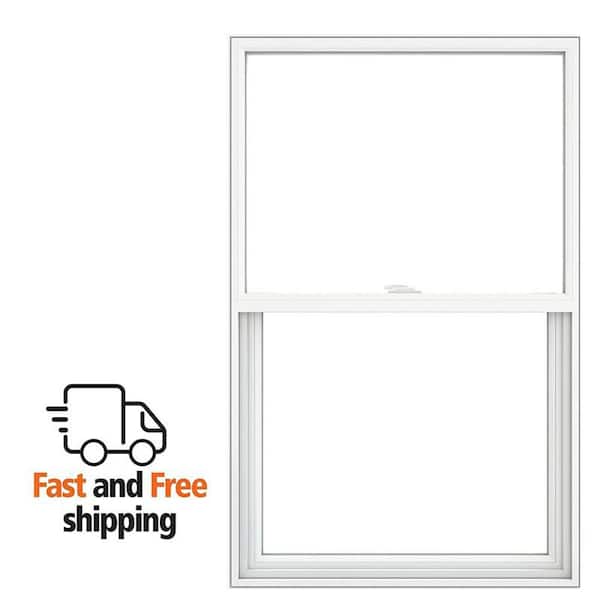 V-2500 Series 31.75 in. x 53.5 in. Single Hung Vinyl Low-E White Pocket Frame Replacement Tilt-In Window