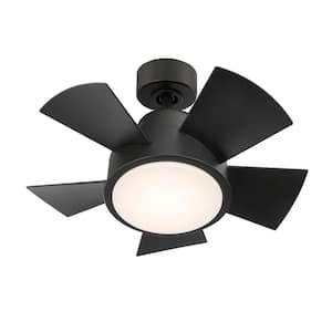 Vox 26 in. Smart Indoor/Outdoor Matte Black Standard Ceiling Fan 3000K Integrated LED with Remote