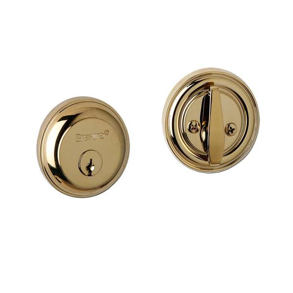 DELANEY HARDWARE Solid Zinc Lifetime Polished Brass Single Cylinder Deadbolt