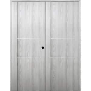 Vona 01 3H 72 in. x 80 in. Left Hand Active Ribeira Ash Wood Composite Double Prehung Interior Door