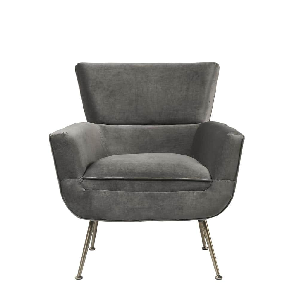 Acme Furniture Varik Gray Velvet Accent Chair 59522 - The Home Depot