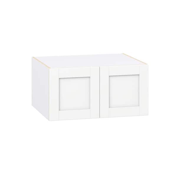 J COLLECTION Milton 30 in. W x 24 in. D x 15 in. H Assembled Shaker Wall Bridge Kitchen Cabinet in Bright White