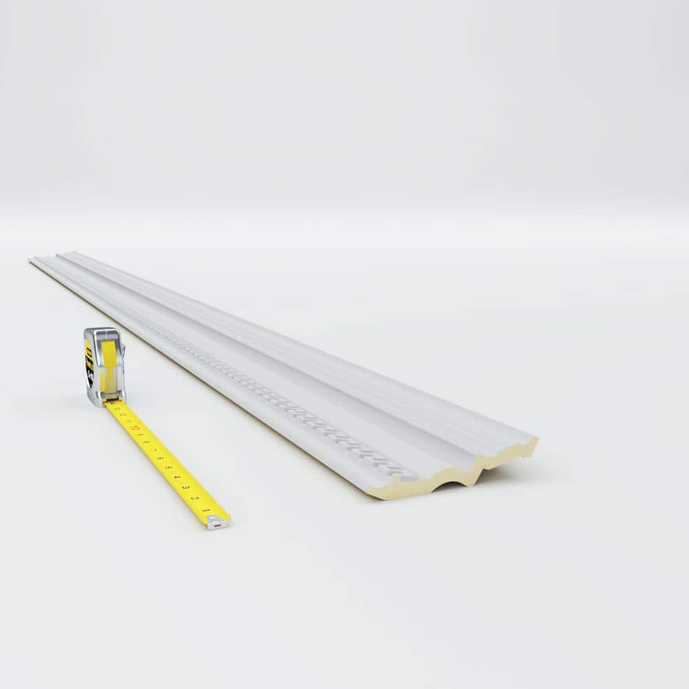 Primed White Polyurethane Geometric Crown Moulding Sample