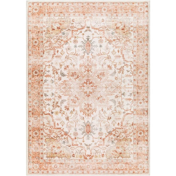 Livabliss Ottawa Rust/Sage Border 2 ft. x 8 ft Indoor Runner Area Rug