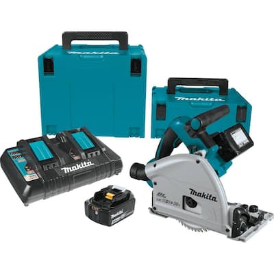 Makita 18V X2 LXT Lithium-Ion (36V) Brushless Cordless 6-1/2 in. Plunge Circular Saw w/ (2) Batteries 5.0Ah, 55T Blade 18V X2 LXT Lithium-Ion (36V) Brushless Cordless 6-1/2 in. Plunge Circular Saw w/ (2) Batteries 5.0Ah, 55T Blade
