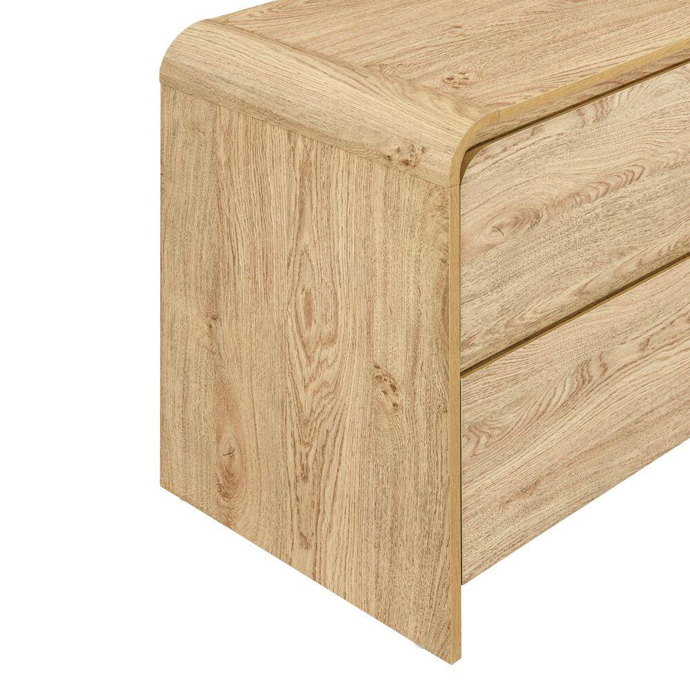 New Classic Furniture Mara 24 in. Walnut Rectangular Wood Top End Table with 2-Drawers - thumbnail 7