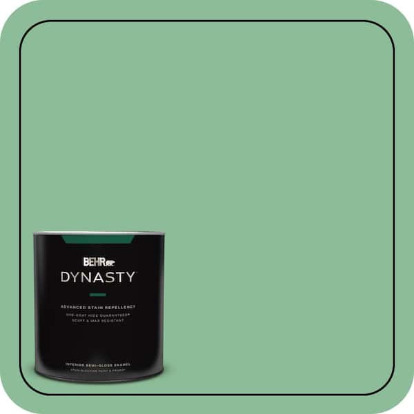 BEHR DYNASTY 1 qt. #M410-4 Garden Swing One-Coat Hide Semi-Gloss Enamel Interior Stain-Blocking Paint and Primer