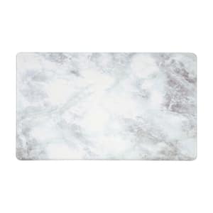 White Kitchen Marble Pattern 18 in. x 30 in. Anti Fatigue Standing Mat