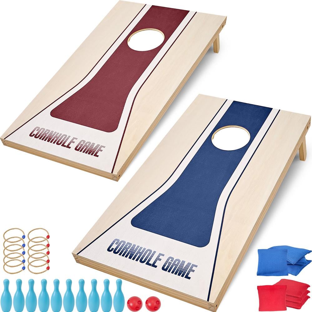 BOZTIY 3 ft. x 2 ft. 3 in 1 Cornhole Board Set - Cornhole Games ...