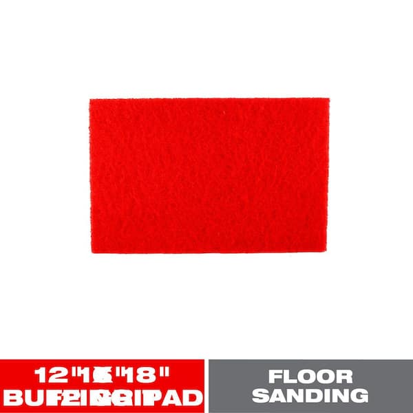 12 in. x 18 in. Non-Woven Red Buffer Pad