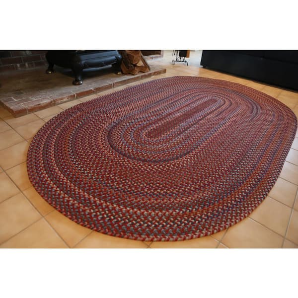 Blue Ridge Wool Oval Braided Rug, 8' x 11' - Walnut Multi