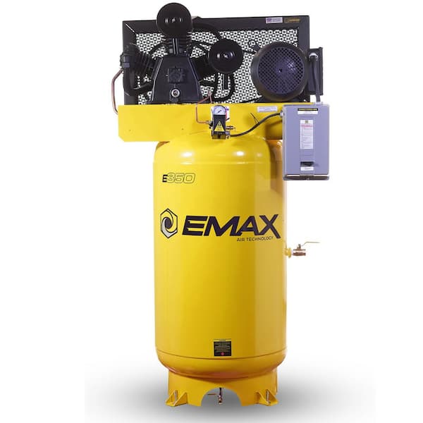 EMAX 80 Gal. 7.5 HP 3-Cylinder 1-Phase Air 175 PSI Electric Air Compressor  with Isolator Pads and Auto Drain HEI07V080Y1 - The Home Depot