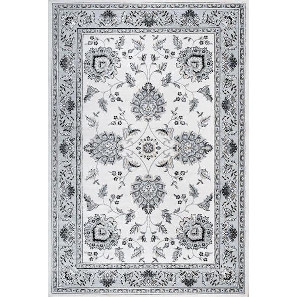 Cherie French Cottage Cream/Light Gray 8 ft. x 10 ft. Area Rug