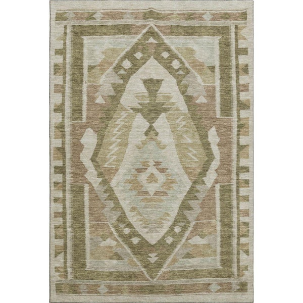 Mayfield Premium Machine Washable Abstract AMF1916 Linen 10 ft. x 14 ft. Area Rug