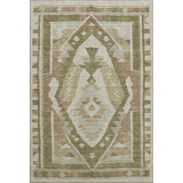 Mayfield Premium Machine Washable Abstract AMF1916 Linen 5 ft. x 7 ft. 6 in. Area Rug