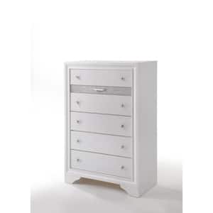 Naima White 6 Drawer 17 in. Chest of Drawers