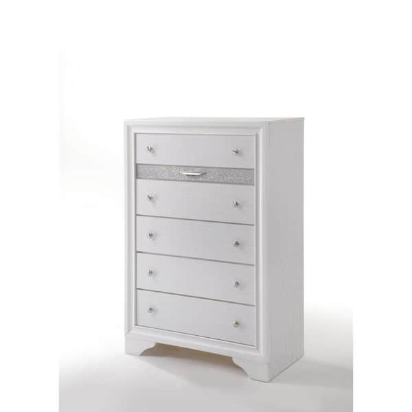 Acme Furniture Naima White 6 Drawer 17 in. Chest of Drawers