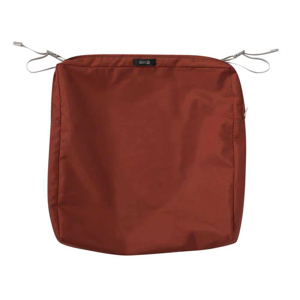 Ravenna 19 in. W x 19 in. D x 3 in. H Square Patio Seat Cushion Slip Cover in Spice price history on PriceWatchPro