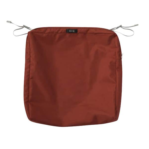 Classic Accessories Ravenna 19 in. W x 19 in. D x 3 in. H Square Patio Seat Cushion Slip Cover in Spice