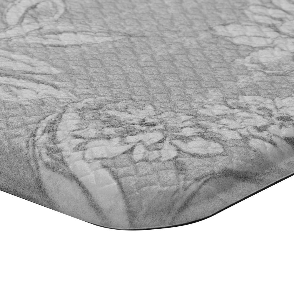 Gray 48" PVC Anti-Fatigue Kitchen Mat
