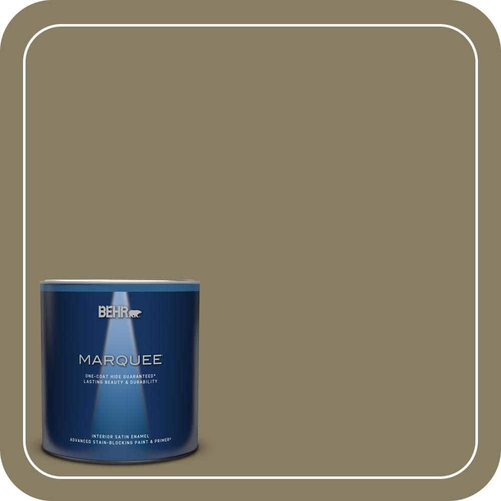 1 qt. #N340-6 Sorrel Leaf One-Coat Hide Satin Enamel Interior Paint & Primer product image for price tracking