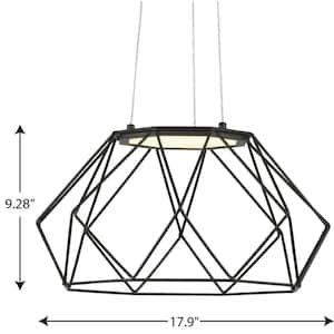 Geodesic LED Collection 1-Light Matte Black Modern Hanging Pendant Light
