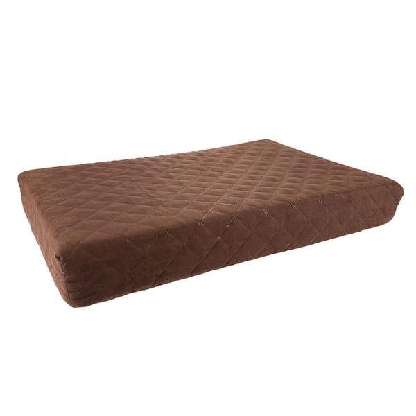 Petmaker Brown Waterproof Dog Bed- 2-Layer Memory Foam Dog Bed-Removable Machine Washable Cover 20 in. x 15 in. Pet Bed for Dogs