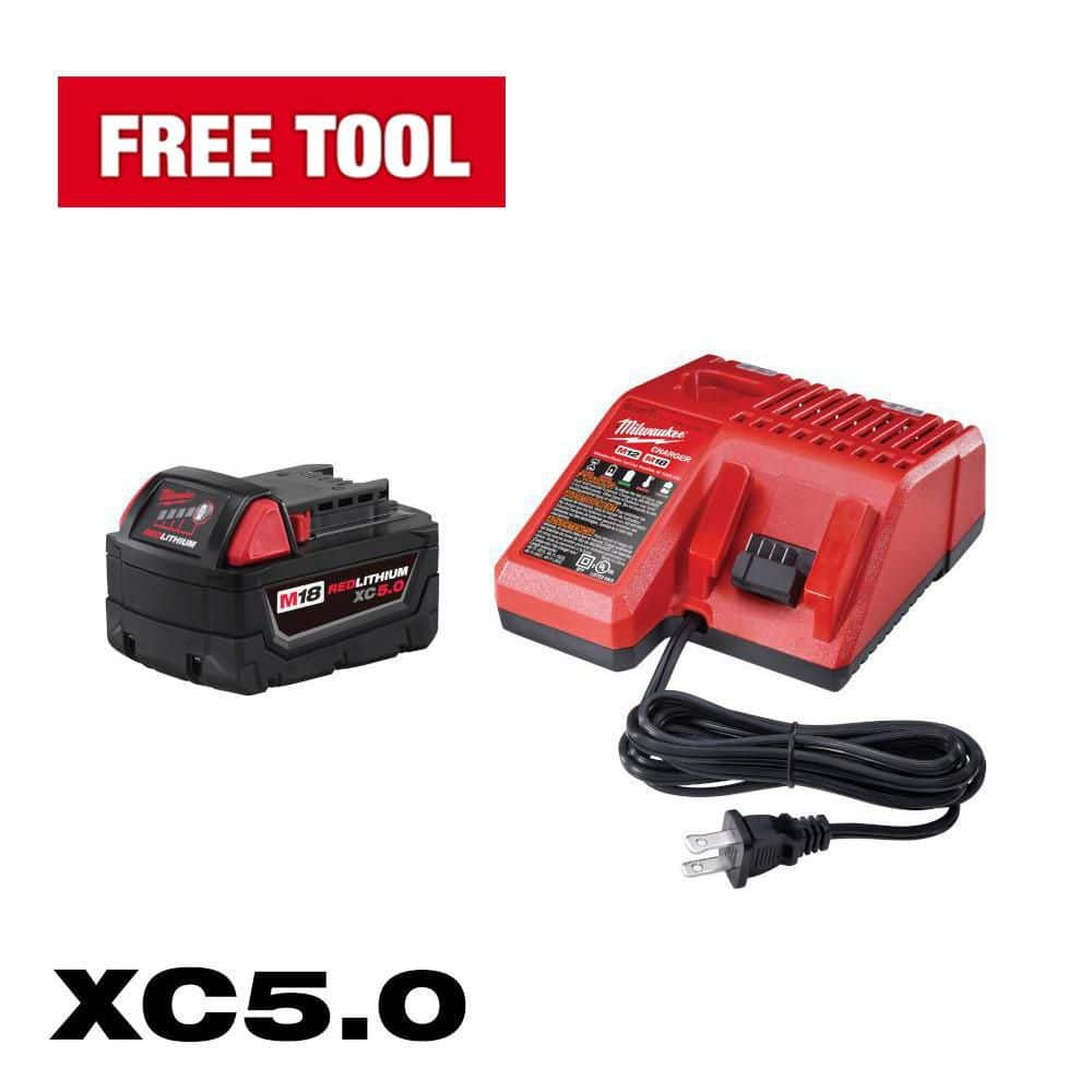 Milwaukee M18 18-Volt Lithium-Ion XC Starter Kit with One 5.0Ah Battery and Charger 48-59-1850 - The Home Depot