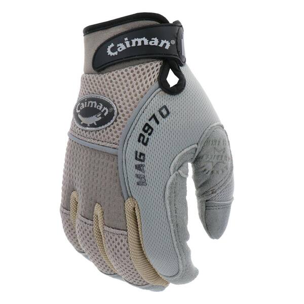 Caiman MAG Unisex Small Gray Top Grain Split Deerskin Leather