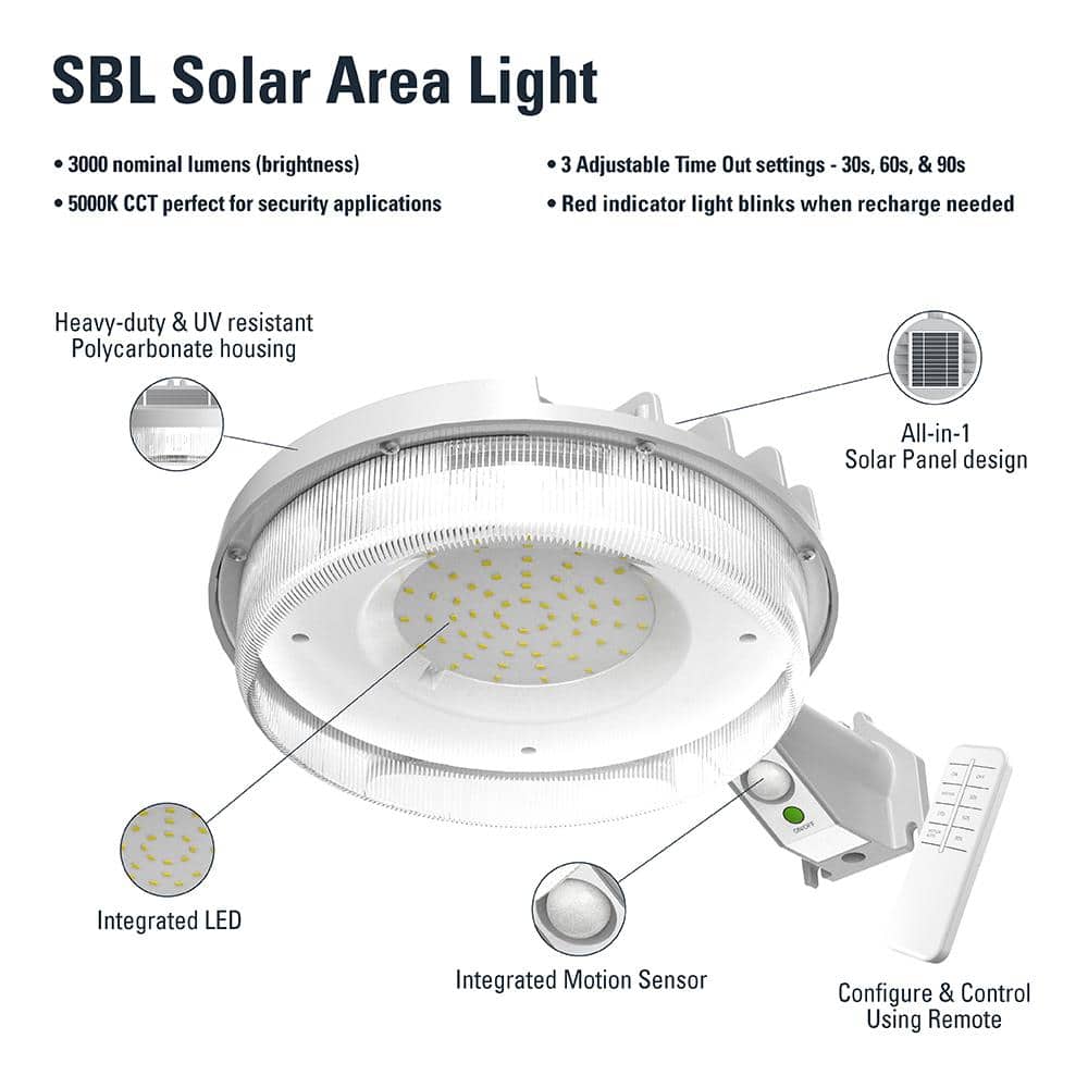 White Solar LED Dusk to Dawn Outdoor Security Light
