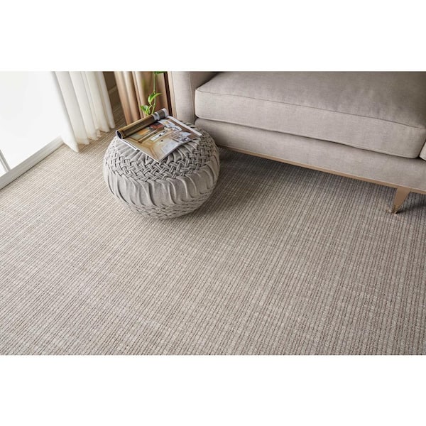 Living Bliss Pewter Brown 13.2 ft. 29.49 oz. Polyester Loop Installed Carpet