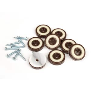 1-1/4 in. Round Chocolate Brown Furniture Feet Floor Protectors with Rubber Grip (Set of 8)