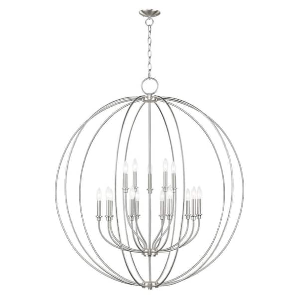 Arabelle-15 Light Brushed Nickel Foyer Chandelier