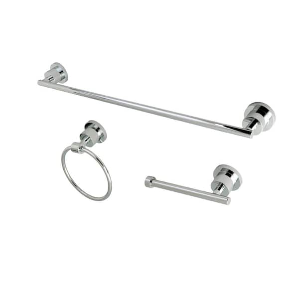 Kingston Brass Modern 3-Piece Bath Hardware Set in Chrome