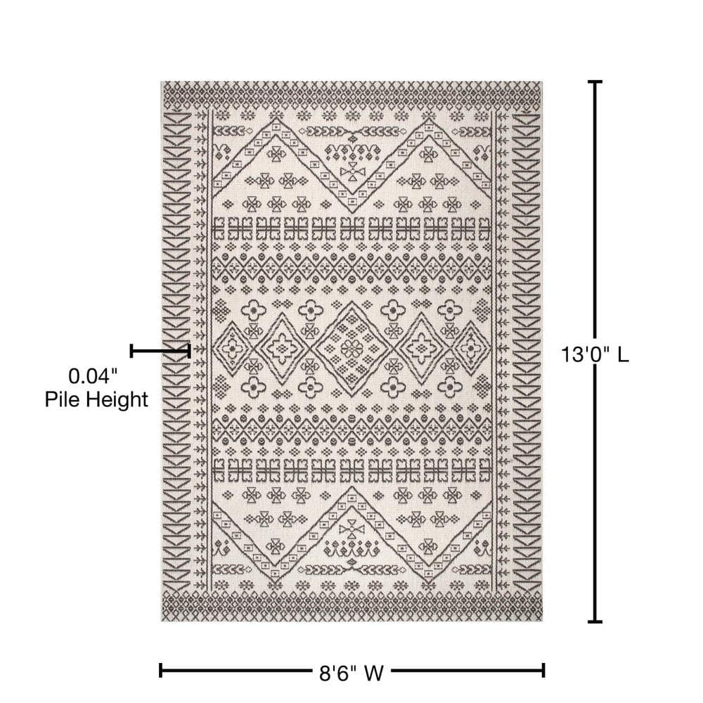 nuLOOM Kandace Ivory Synthetic 52" Square Easy-Care Rug