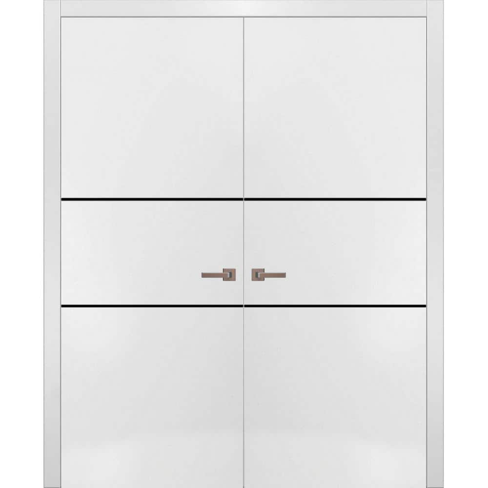 60 in. x 84 in. White Finished Universal/Reversible Frosted Glass Solid Wood Assembly Required Interior Door Kit price history on PriceWatchPro