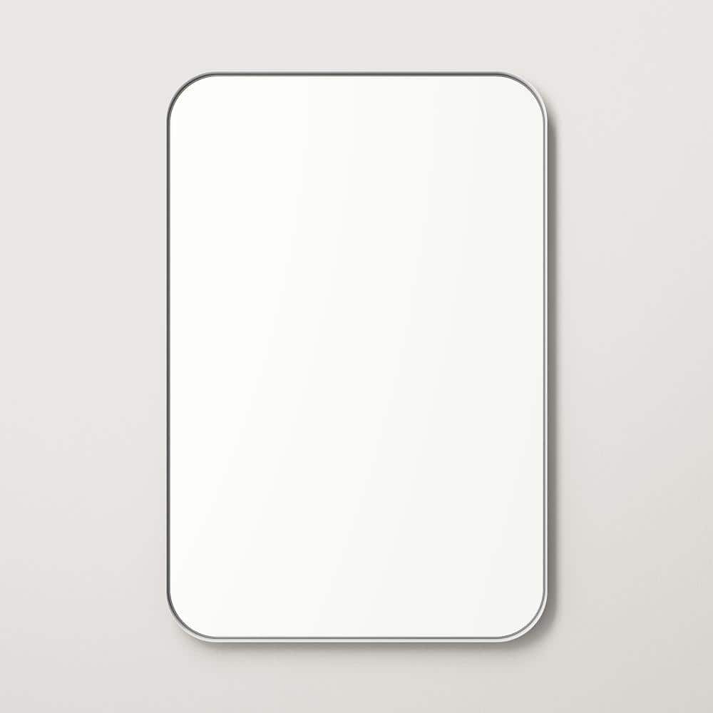 24" x 36" Silver Metal Framed Vanity Mirror