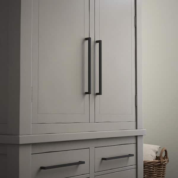 Modern Square 12 in. (305 mm) Modern Matte Black Cabinet Drawer Pull with Open Back Design