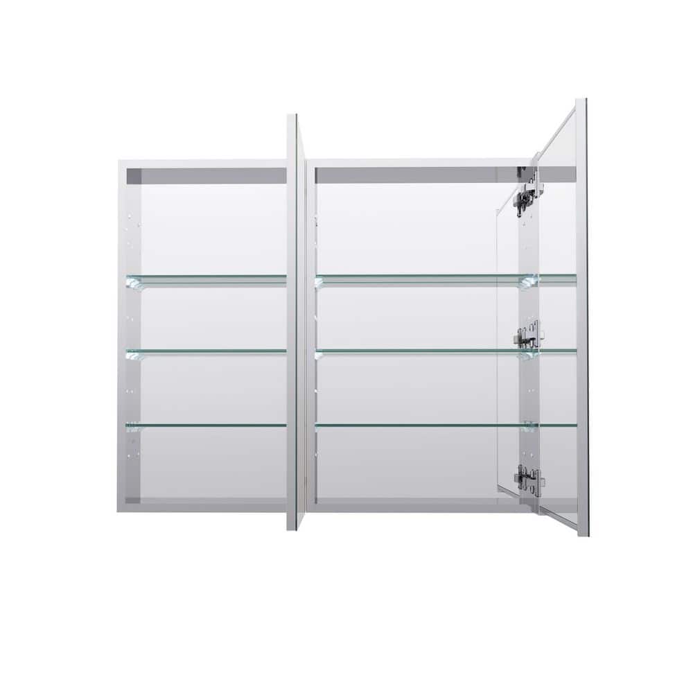 JSA 36 in. W x 30 in. H Rectangular Recessed/Surface Aluminum Medicine Cabinet with Mirror, Reversible Combo Cabinet price history on PriceWatchPro