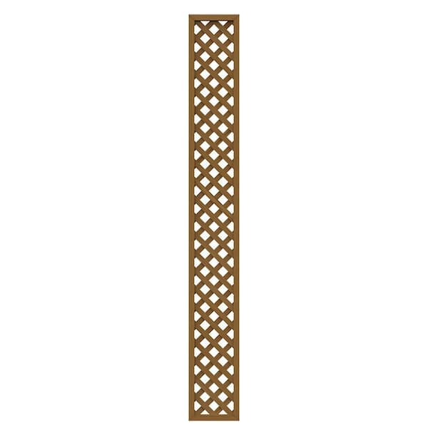 Unbranded 1 ft. x 8 ft. Redwood-Stained Untreated Douglas Fir Privacy Framed Lattice Actual: 1.375 in. x 13.5 in x 97.5 in.