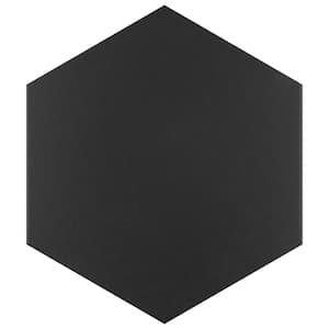 Apini Hex Matte Black 9 in. x 10-1/2 in. Porcelain Floor and Wall Tile (7.14 sq. ft./Case)