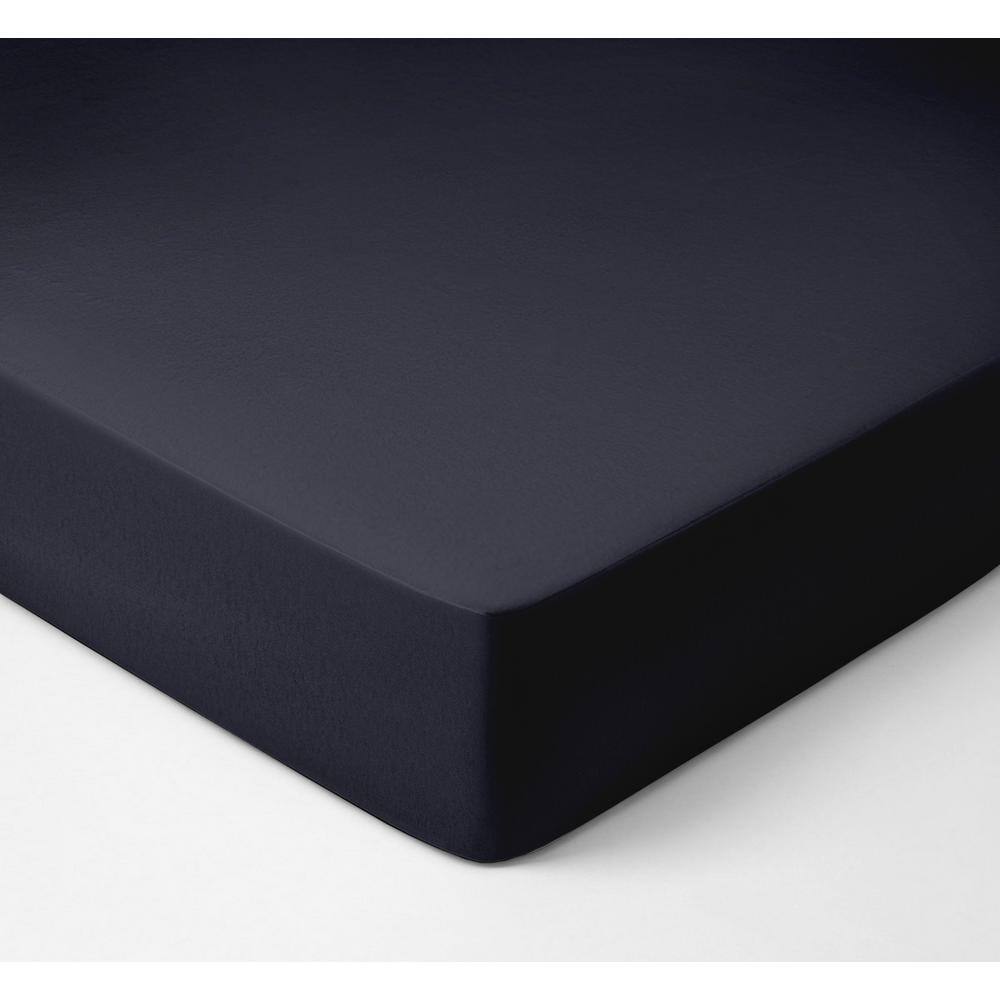 Delara 1-Piece Dark Grey, Solid 100% Organic Cotton, Full (54 in. x 75 in.), Smooth and Breathable, Super Soft, Fitted Sheet