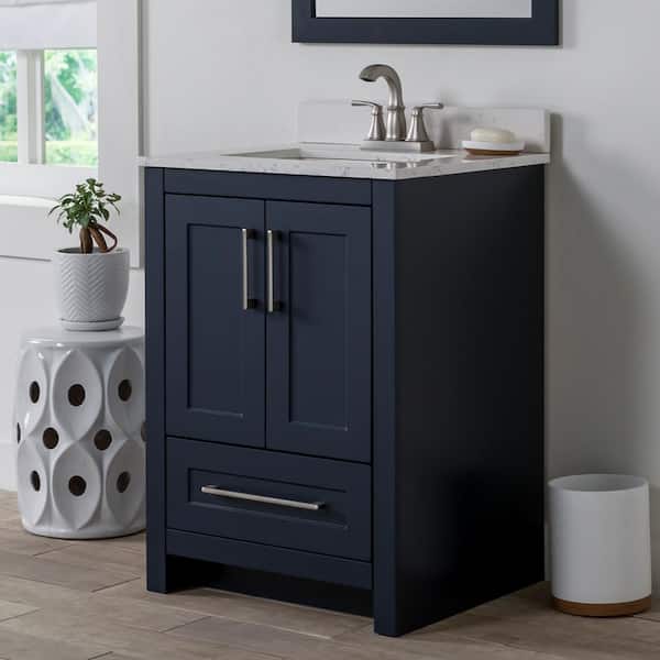 Craye 24 in. W x 22 in. D x 34 in. H Bath Vanity Cabinet without Top in Deep Blue