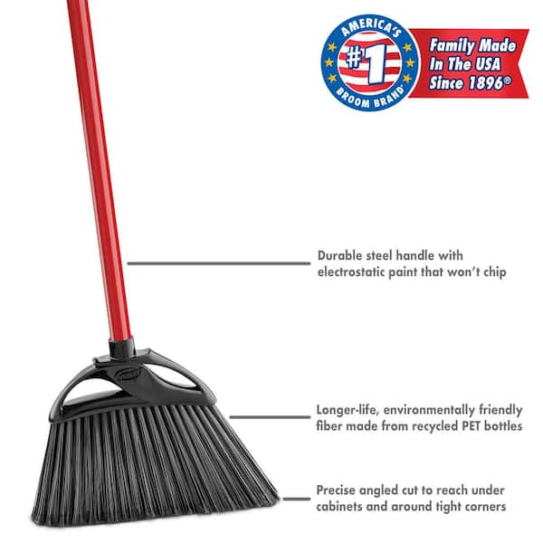 11 in. Indoor/Outdoor Angle Broom with Steel Handle (2-Pack)